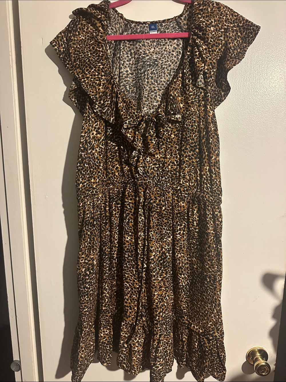 Old Navy Leopard Print Midi Dress in Brown and Black